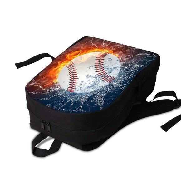 Book Bags for Kids 17 Inch Combustion Pattern School Bags (Baseball) - Picture 2 of 6